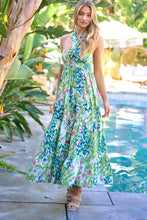 Load image into Gallery viewer, Printed Smocked Ruffle Maxi Dress
