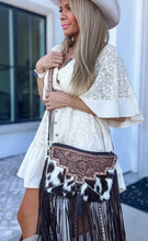 Load image into Gallery viewer, Dixie Crossbody Cowhide Western Tooled Leather Fringe Purse

