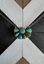 Load image into Gallery viewer, Handmade Sterling Silver South Hill Turquoise Necklace with Signed
