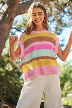 Load image into Gallery viewer, Crochet Multi Striped Pullover Knit Sweater Vest
