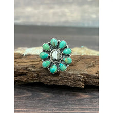 Load image into Gallery viewer, Handmade Sterling Silver Kingman with White Buffalo Turquoise Adjustable Ring
