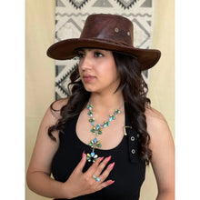 Load image into Gallery viewer, Handmade Sterling Silver Palomino with Golden Hills and Sonoran Mountain Turquoise Necklace &quot;Signed
