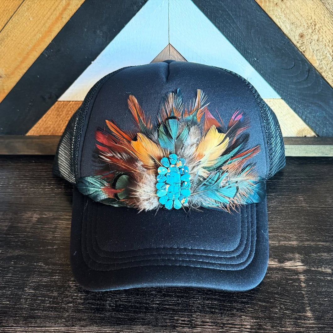 Feather Trucker Hat