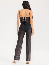 Load image into Gallery viewer, Women’s short sleeve crop top &amp; elastic waist pants mesh studs 2pc. set
