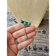 Load image into Gallery viewer, Handmade Sterling Silver Sonoran Mountain Turquoise Bar Drop Necklace
