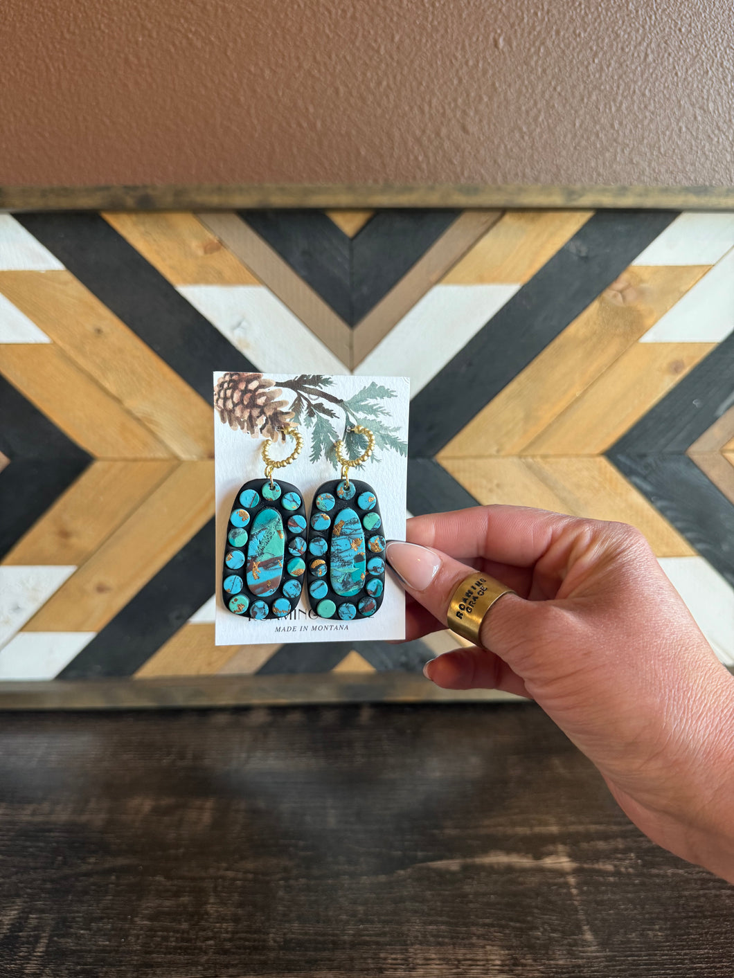 Faux Turquoise Statement Earrings