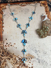Load image into Gallery viewer, HANDMADE STERLING SILVER GOLDEN HILLS TURQUOISE LARIAT NECKLACE WITH SIGNED
