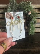 Load image into Gallery viewer, Gold Bow Earrings
