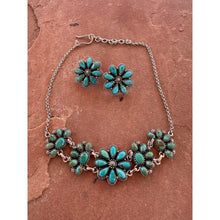 Load image into Gallery viewer, Handmade Sterling Silver &amp; Turquoise Cluster Choker Set
