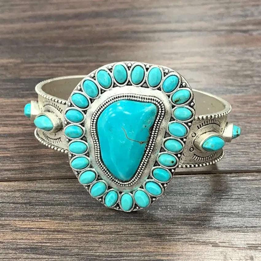 34, Navajo Turquoise Cuff Bracelet
