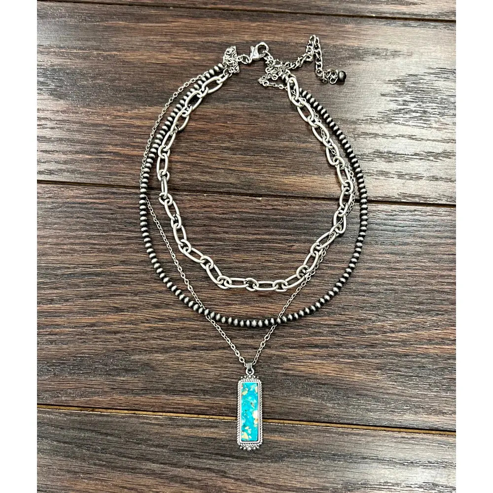 67, Bar Gemstone Necklace