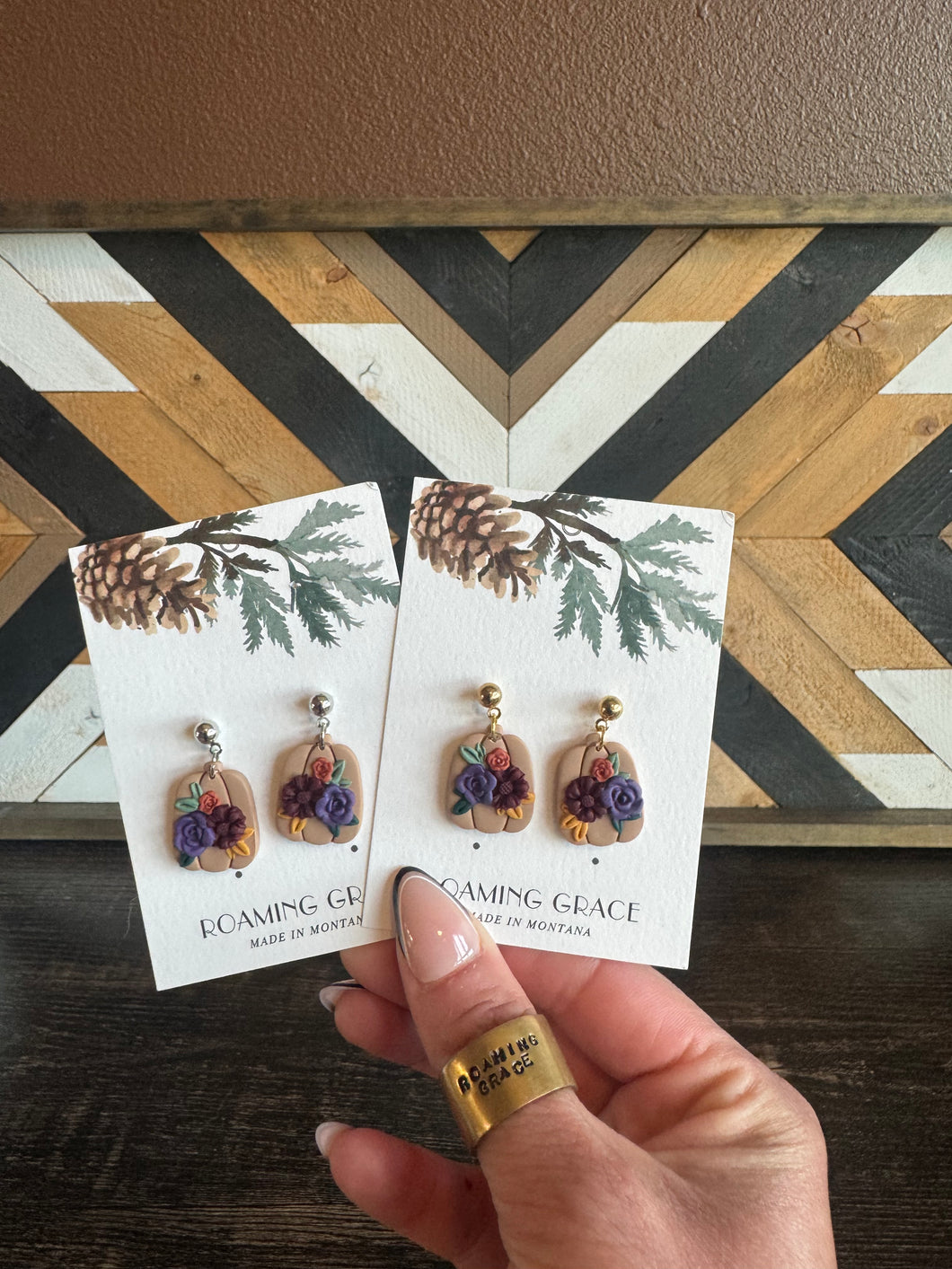 Floral Pumpkin Earrings