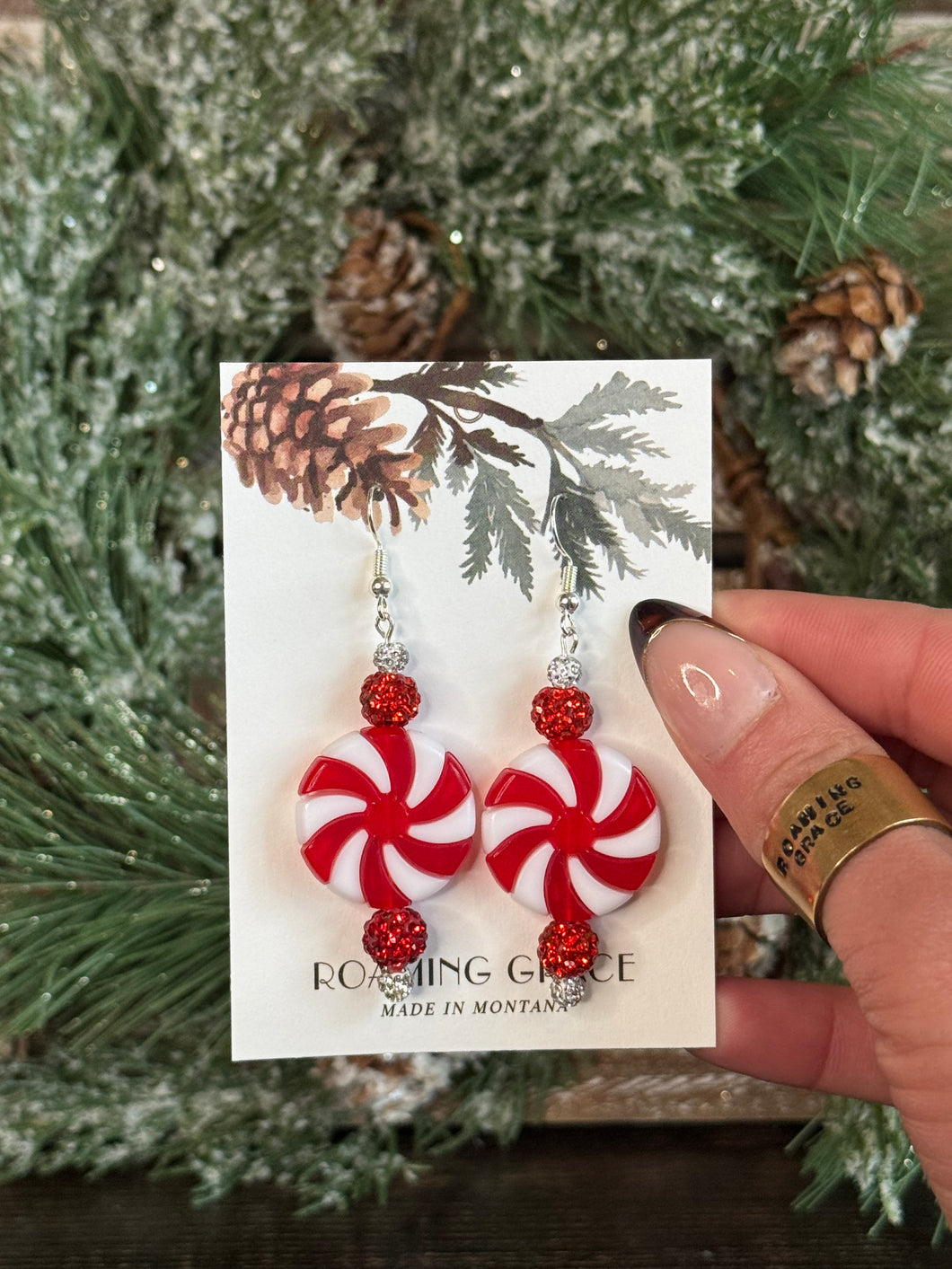 Bling Candy Cane Earrings