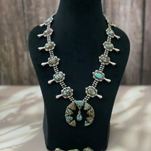 Load image into Gallery viewer, Handmade Sterling Silver Number 8 Turquoise Necklace with Signed
