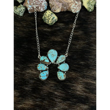 Load image into Gallery viewer, Handmade Sterling Silver Number 8 Turquoise Necklace with Signed
