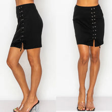 Load image into Gallery viewer, Black Lace Up Skirt
