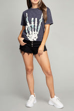 Load image into Gallery viewer, Skeleton Rock Hand Sign Graphic Top
