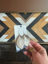 Load image into Gallery viewer, Gold Shimmer Genuine Leather Earrings
