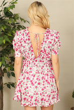 Load image into Gallery viewer, Fuchsia Floral Ruffle Detailed Dress
