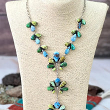 Load image into Gallery viewer, Handmade Sterling Silver Palomino with Golden Hills and Sonoran Mountain Turquoise Necklace &quot;Signed
