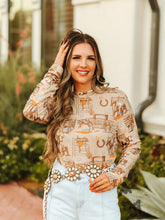 Load image into Gallery viewer, Retro Sunset Ranch Stretch Top
