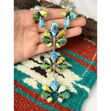 Load image into Gallery viewer, Handmade Sterling Silver Palomino with Golden Hills and Sonoran Mountain Turquoise Necklace &quot;Signed

