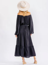 Load image into Gallery viewer, Midnight Mesa Off Shoulder Maxi Dress
