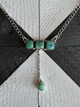 Load image into Gallery viewer, Handmade Sterling Silver Sonoran Mountain Turquoise Bar Drop Necklace
