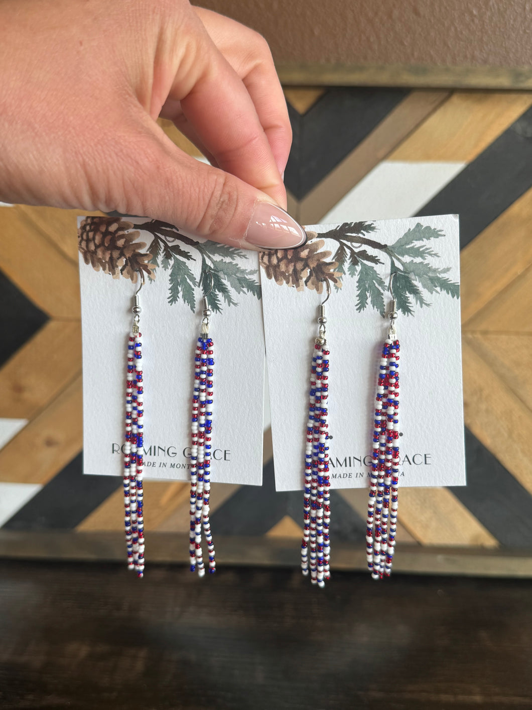 Patriotic Ombré Beaded Earrings