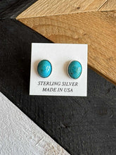 Load image into Gallery viewer, Beautiful Navajo Turquoise and Sterling Silver Studs
