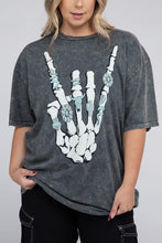 Load image into Gallery viewer, Plus Skeleton Rock Hand Sign Graphic Top
