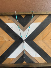 Load image into Gallery viewer, HANDMADE STERLING SILVER AND TURQUOISE BEADED DROP LARIAT NECKLACE
