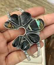 Load image into Gallery viewer, HANDMADE STERLING SILVER MULTI STONE CUFF BRACELET "SIGNED”
