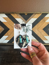 Load image into Gallery viewer, Genuine Leather And Turquoise Earrings
