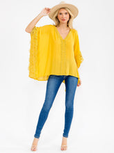 Load image into Gallery viewer, Pop of sunshine lace kimono blouse
