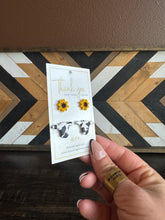 Load image into Gallery viewer, Cows And Flower Stud Pack Earrings
