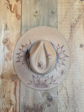 Load image into Gallery viewer, Sunflowers Burnt Hat With Hat Band

