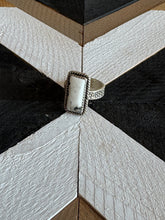 Load image into Gallery viewer, Handmade Sterling Silver White Buffalo Turquoise Adjustable Ring with Signed
