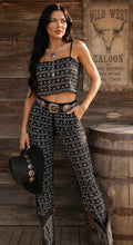 Load image into Gallery viewer, Women’s short sleeve crop top &amp; elastic waist pants mesh studs 2pc. set
