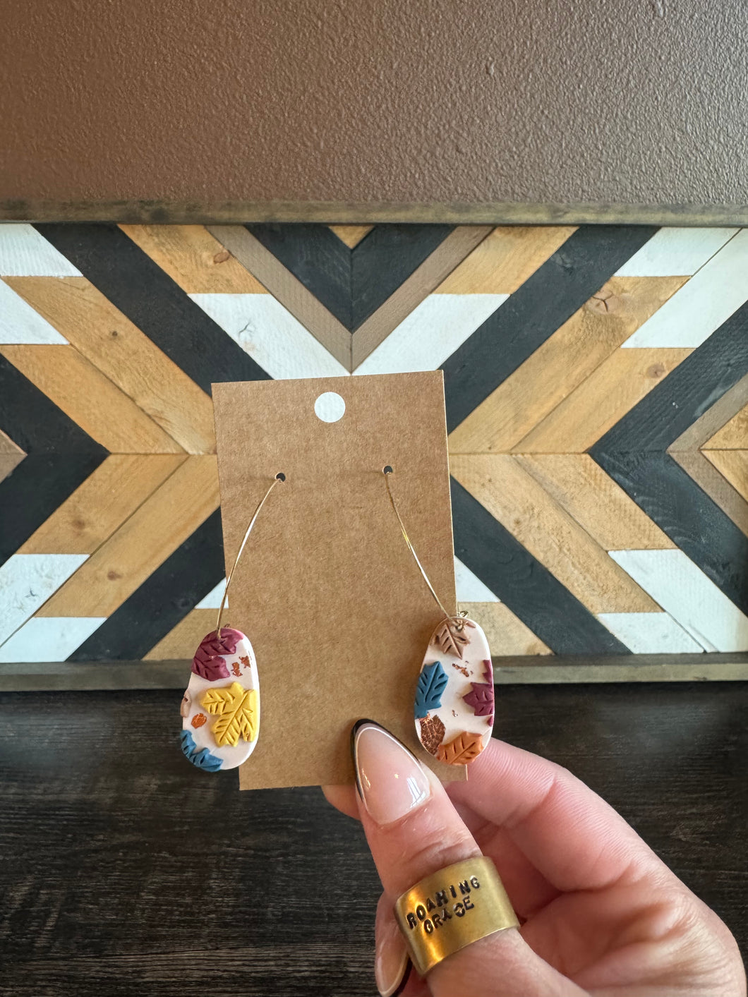 Fall Leaf Hoop Earrings