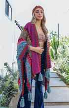 Load image into Gallery viewer, Boho Crochet Patterned Kimono Knit Cardigan
