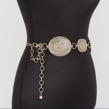 Load image into Gallery viewer, Vintage Style Engraved Western Chain Belt

