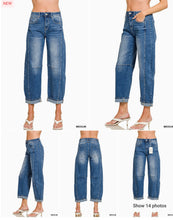 Load image into Gallery viewer, Zenana High-Rise Barrel Leg Cropped Jeans

