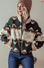 Load image into Gallery viewer, Aztec Print Sherpa Jacket
