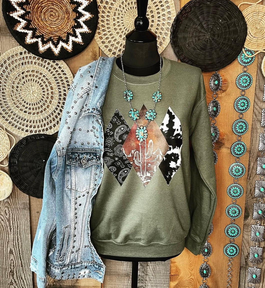 Western Trio Graphic Crewneck