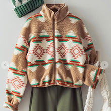 Load image into Gallery viewer, Aztec Print Sherpa Jacket
