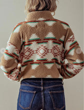 Load image into Gallery viewer, Aztec Print Sherpa Jacket
