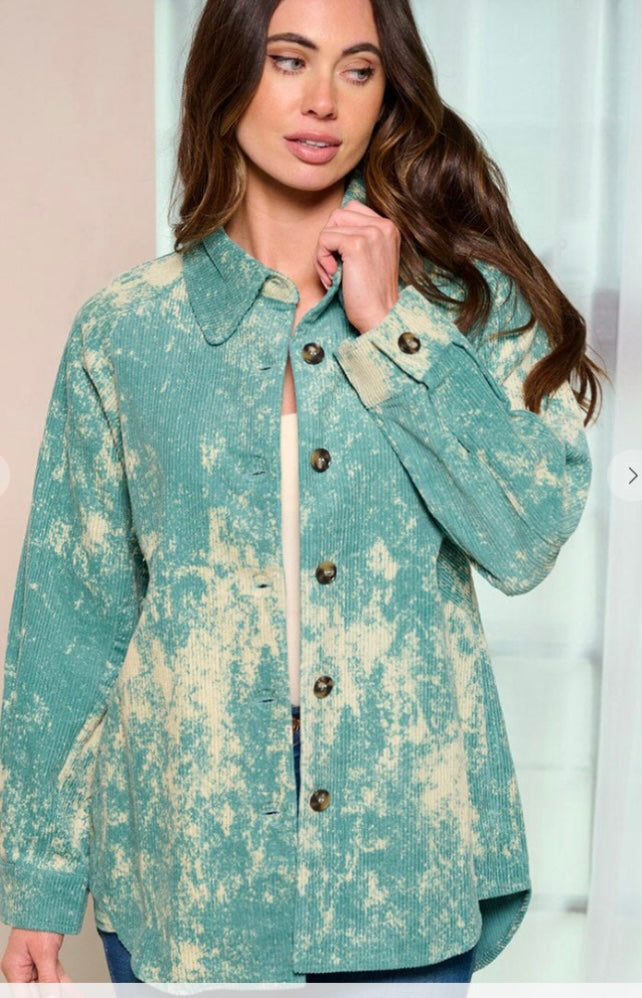 Jade Tie Dye Corduroy Jacket