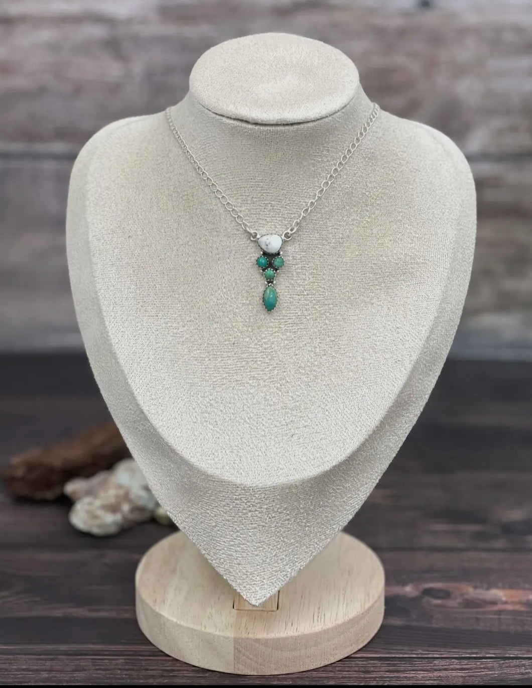 Handmade Sterling Silver Multi Stone Necklace