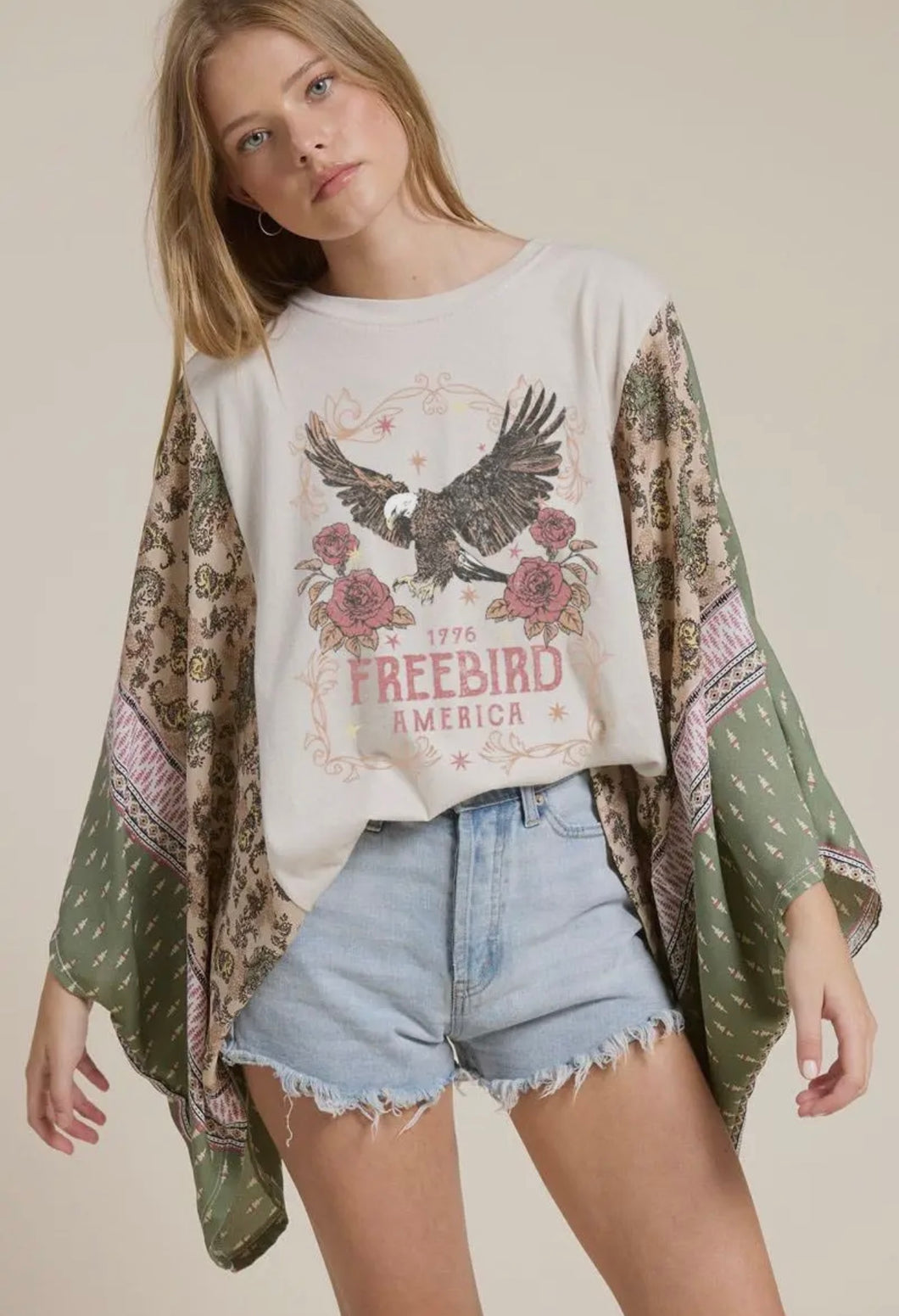 Preorder - Free Bird Western Graphic Kantha Top